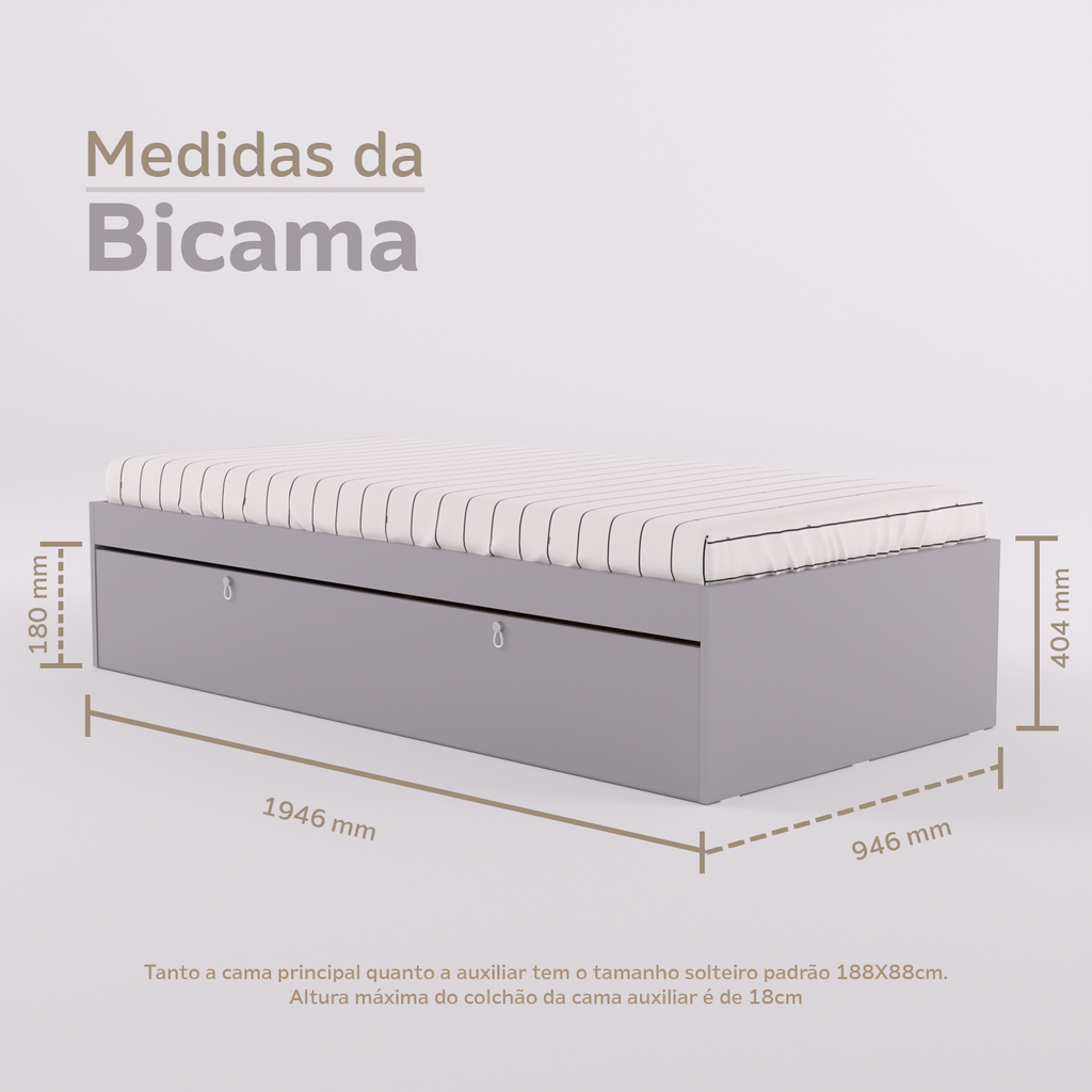 Bicama e escrivaninha fixa