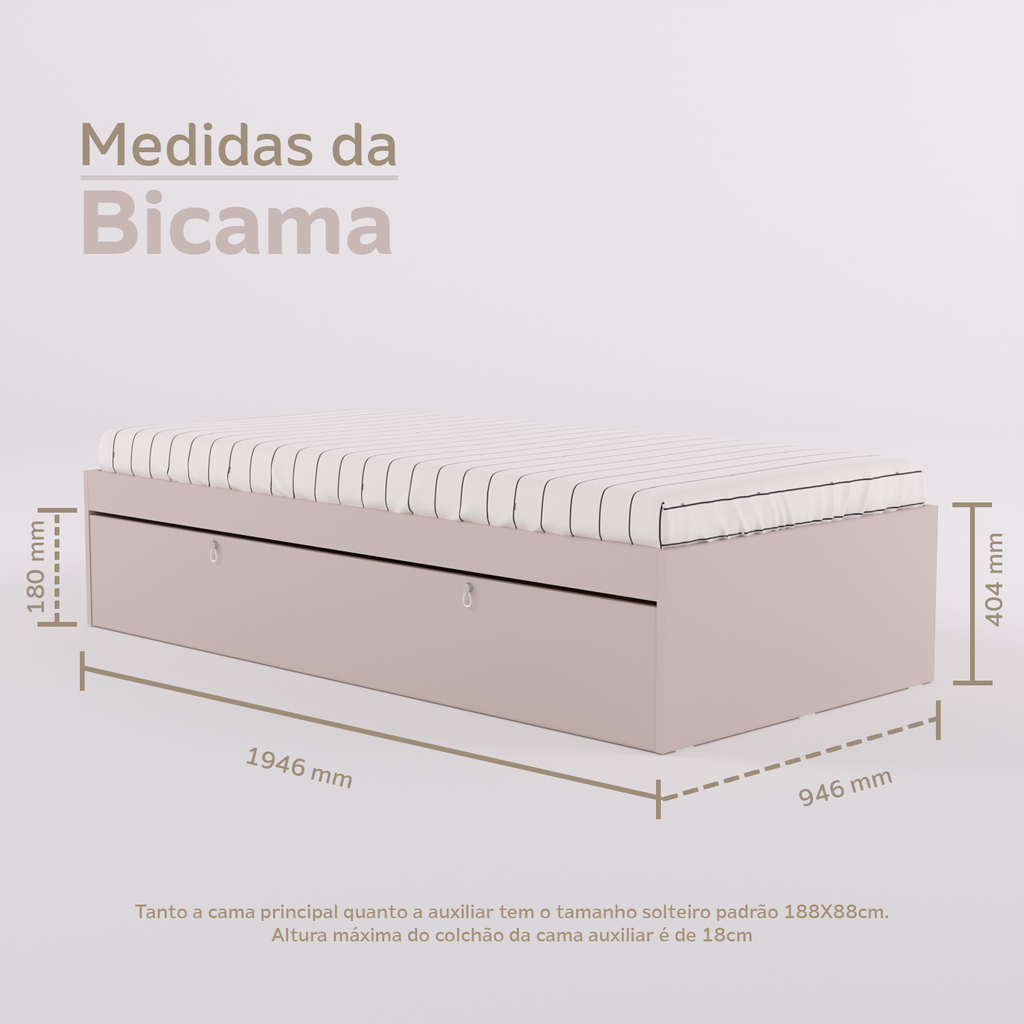 Bicama e escrivaninha fixa