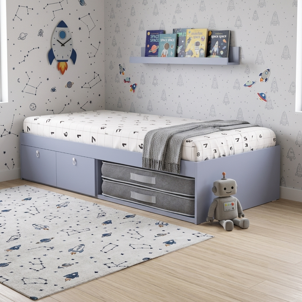 Cama Duas Gavetas e Nicho para Colchonete