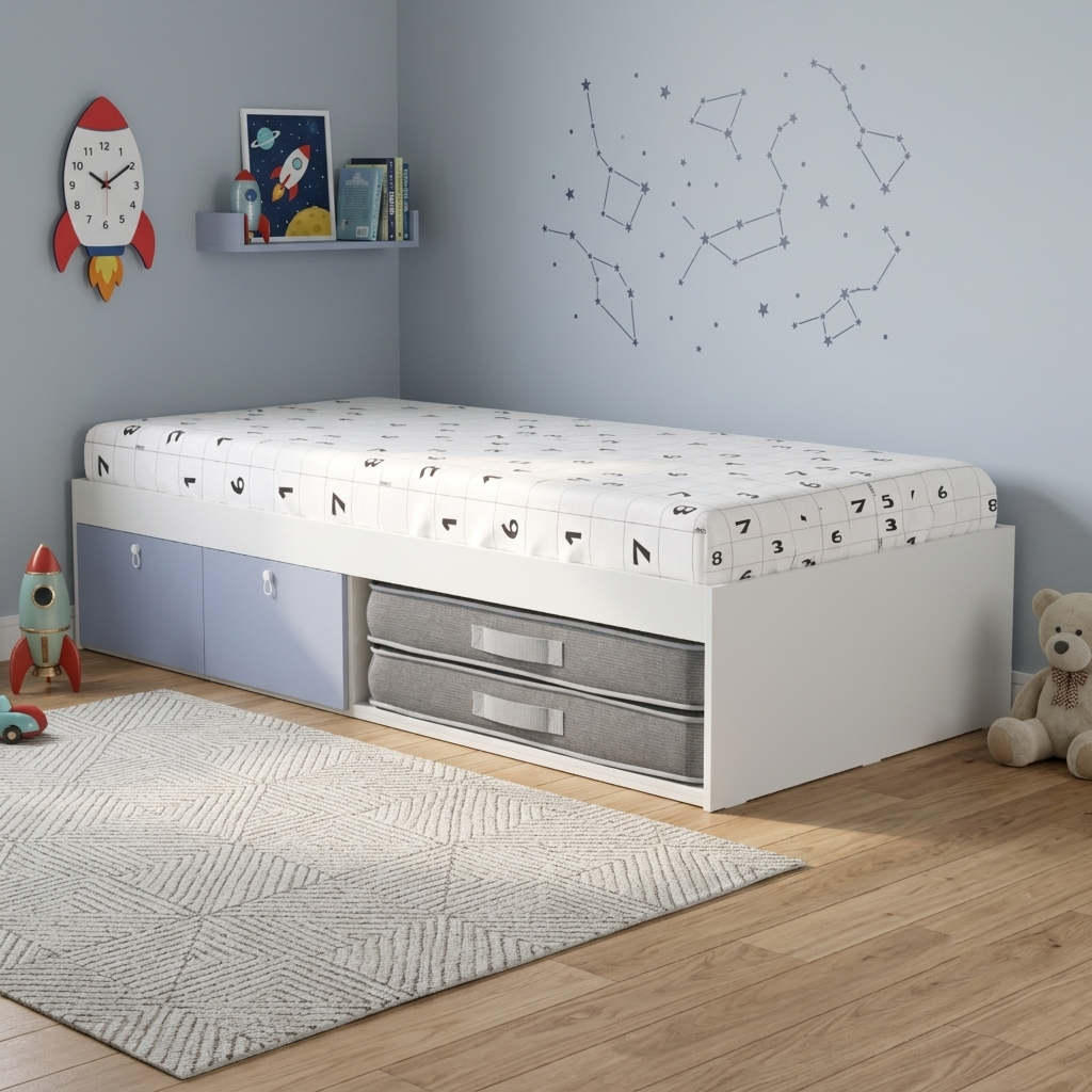 Cama Duas Gavetas e Nicho para Colchonete