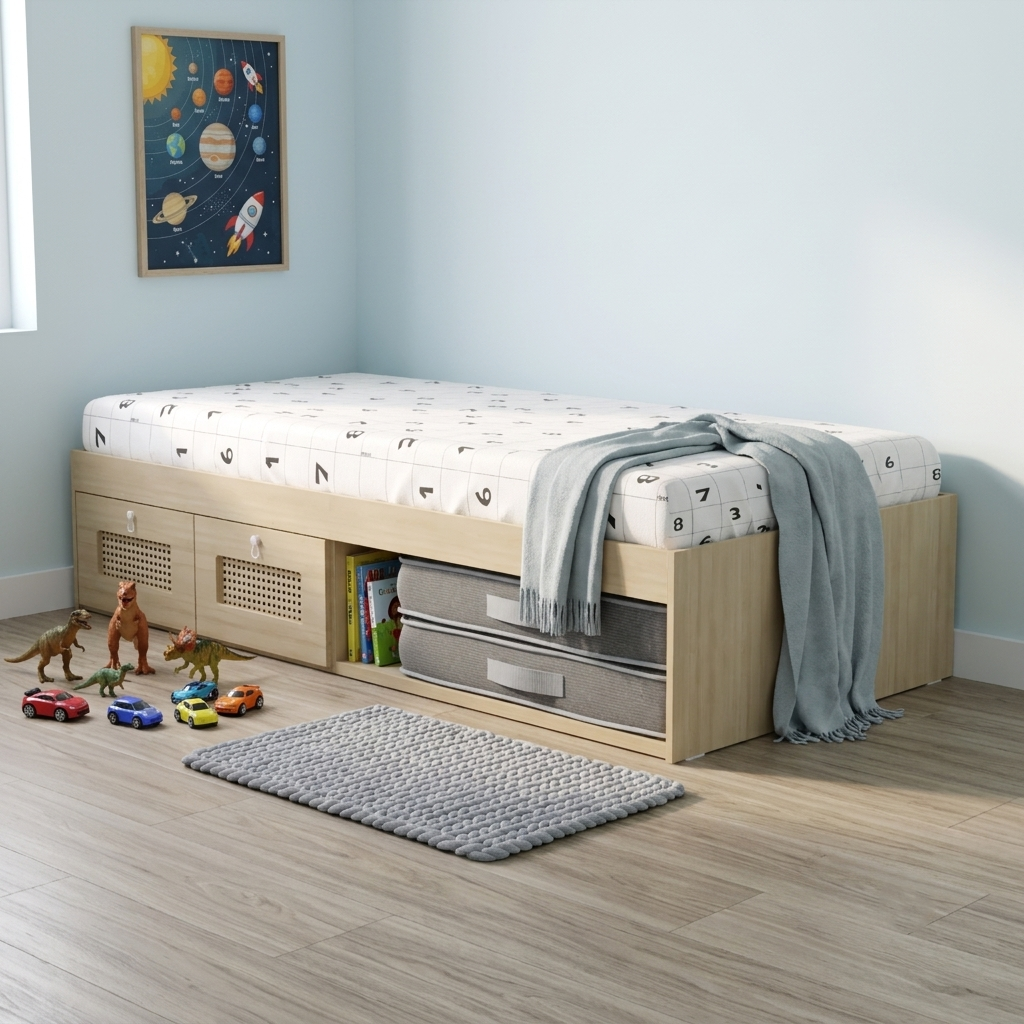 Cama Duas Gavetas e Nicho para Colchonete
