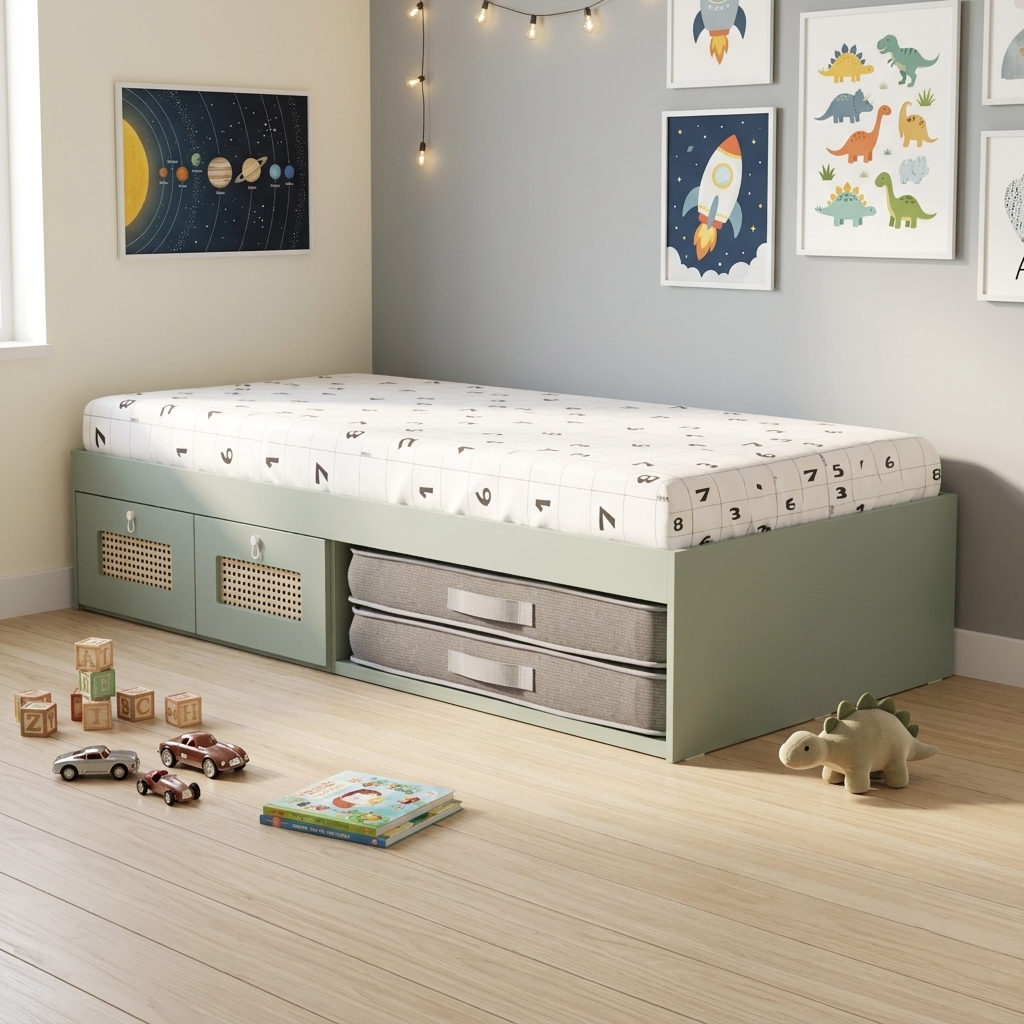 Cama Duas Gavetas e Nicho para Colchonete