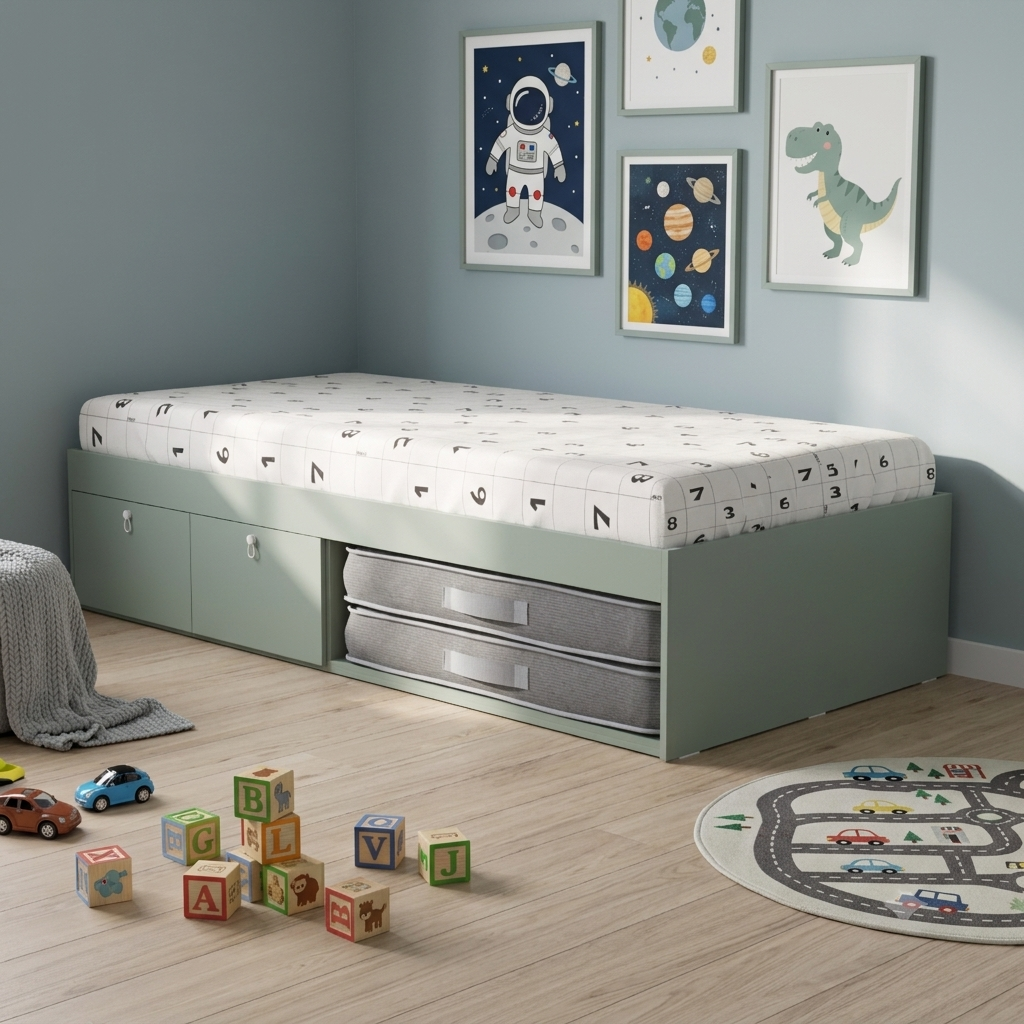 Cama Duas Gavetas e Nicho para Colchonete