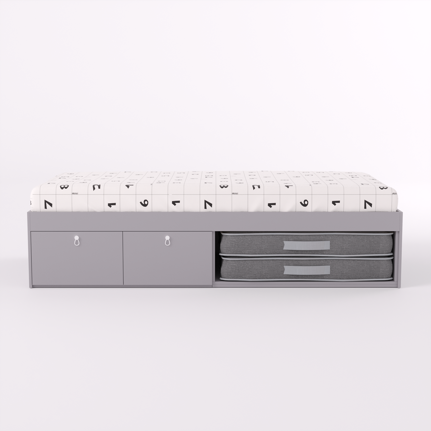 Cama com 2 gavetas, escrivaninha crescer e gaveteiro