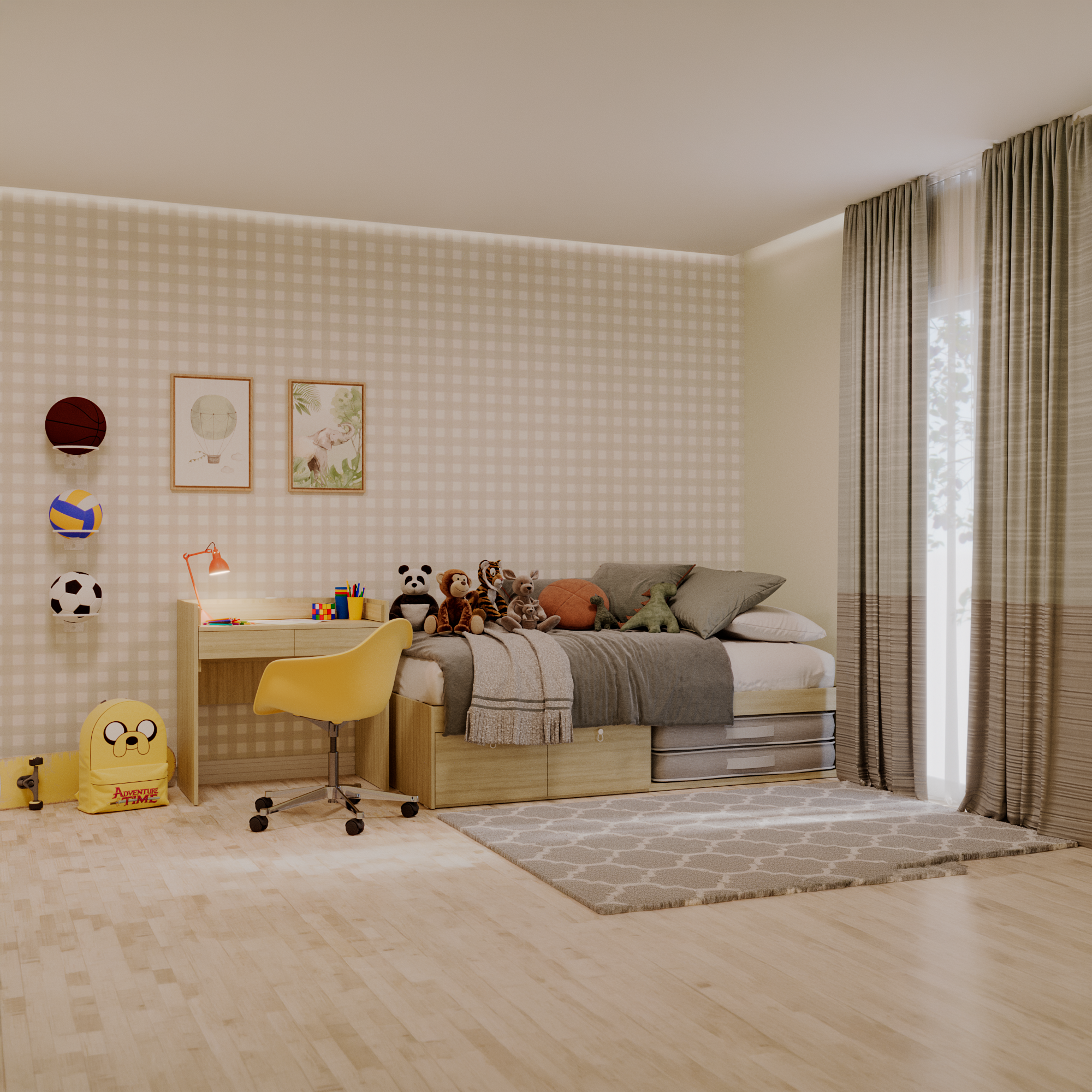 Cama com 2 gavetas e escrivaninha crescer