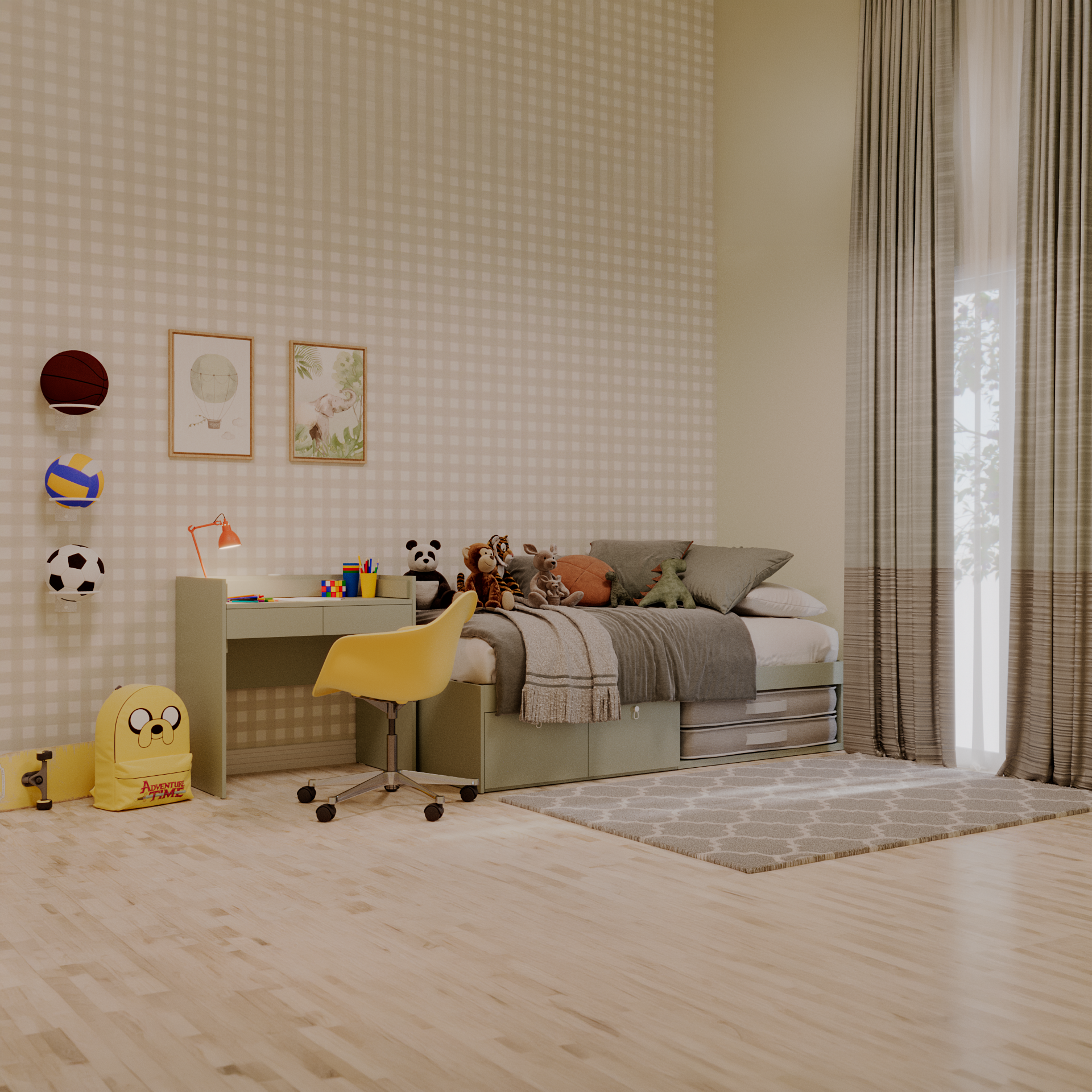 Cama com 2 gavetas e escrivaninha crescer