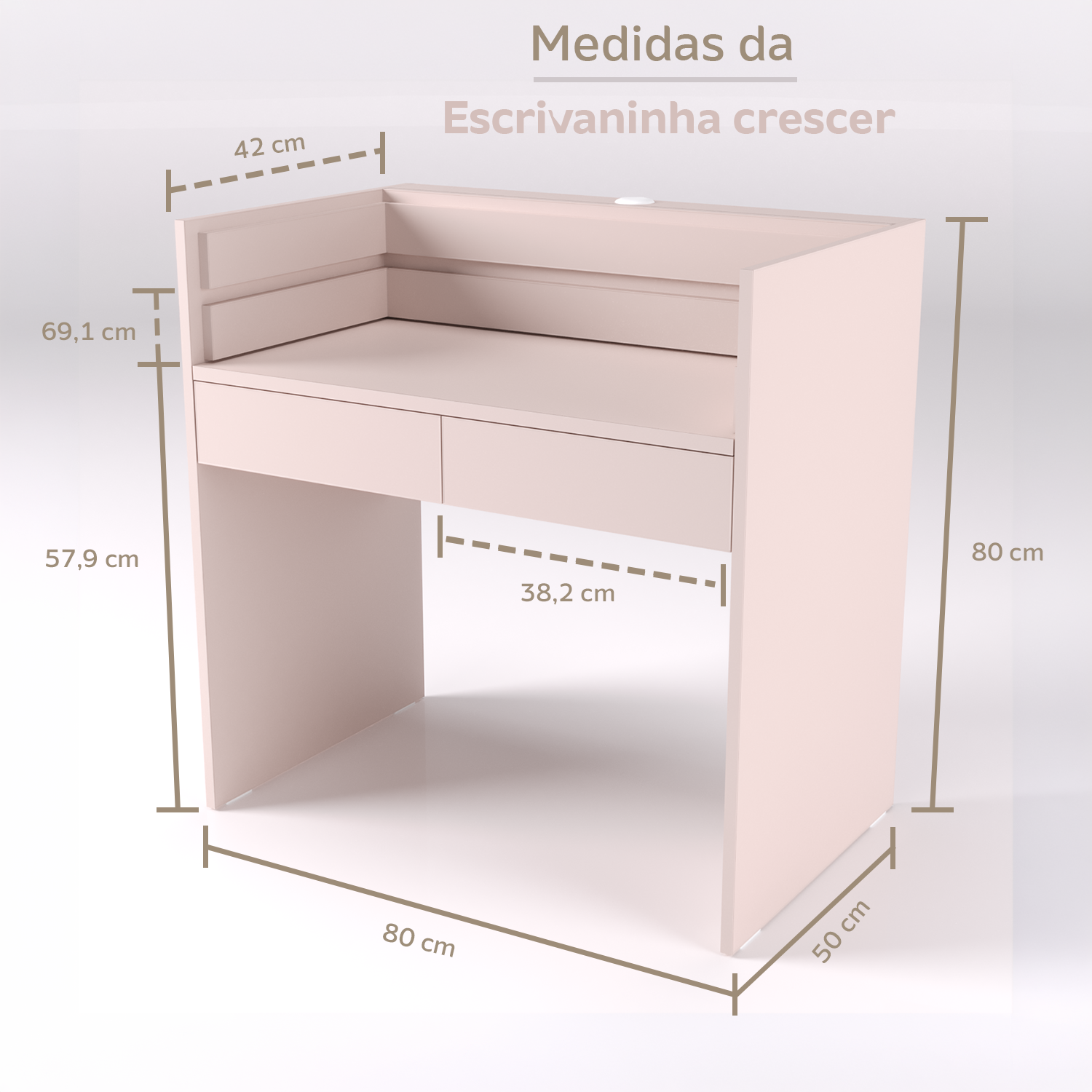 Bicama, escrivaninha crescer e gaveteiro