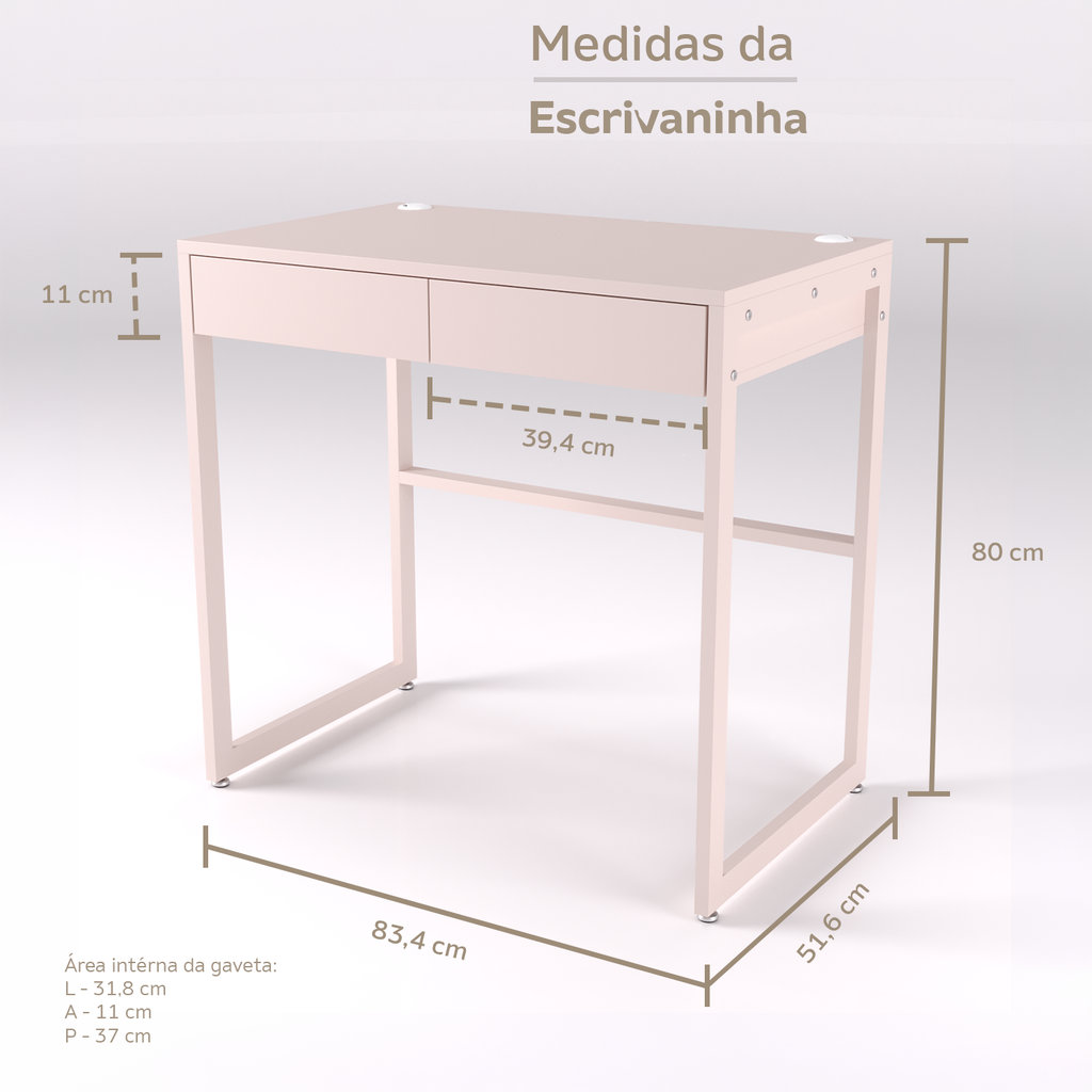 Bicama e escrivaninha fixa