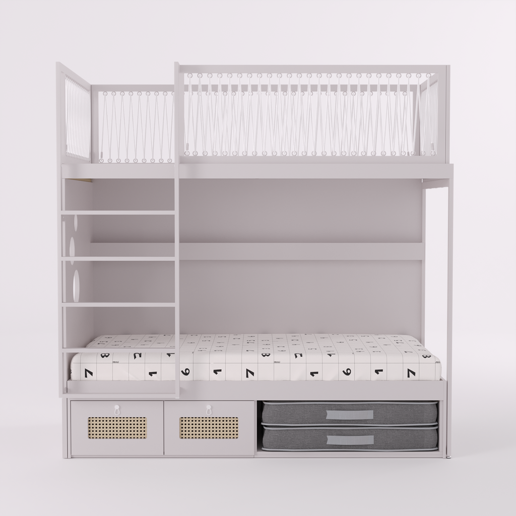 Mezanino com Cama 2 Gavetas e Nicho para Colchonete