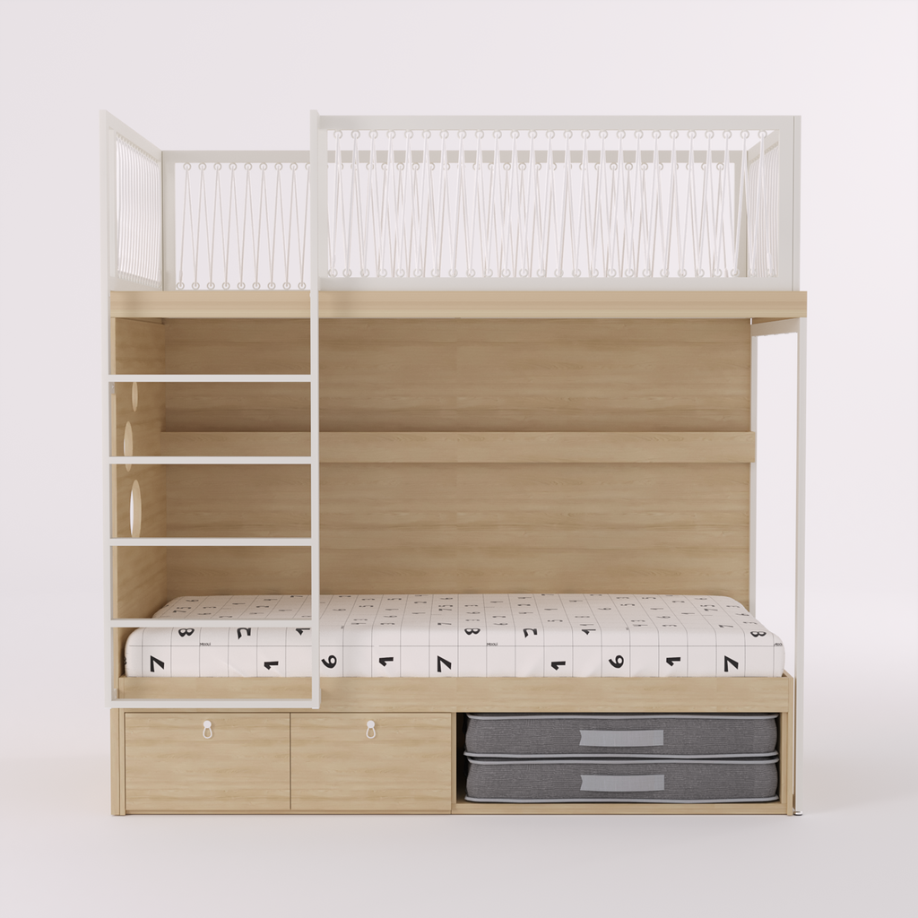 Mezanino com Cama 2 Gavetas e Nicho para Colchonete