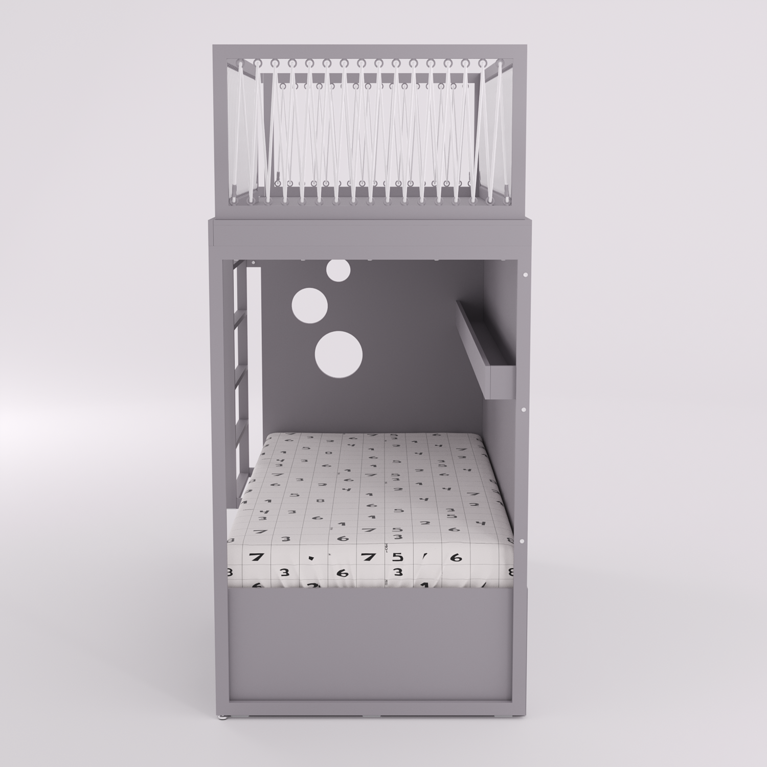 Mezanino com Cama 2 Gavetas e Nicho para Colchonete