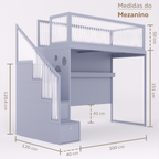 Mezanino com Escada Gavetões