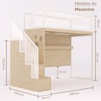 Mezanino com Escada Gavetões
