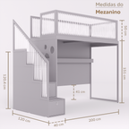 Mezanino com Escada Gavetões
