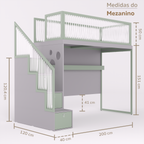 Mezanino com Escada Gavetões