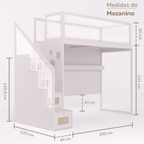 Mezanino com Escada Gavetões
