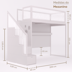 Mezanino com Escada Gavetões