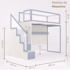 Mezanino com Escada Gavetões