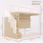 Mezanino com Escada Gavetões
