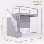 Mezanino com Escada Gavetões
