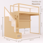 Mezanino com Escada Gavetões