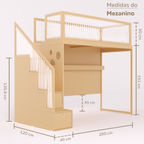 Mezanino com Escada Gavetões