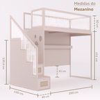 Mezanino com Escada Gavetões
